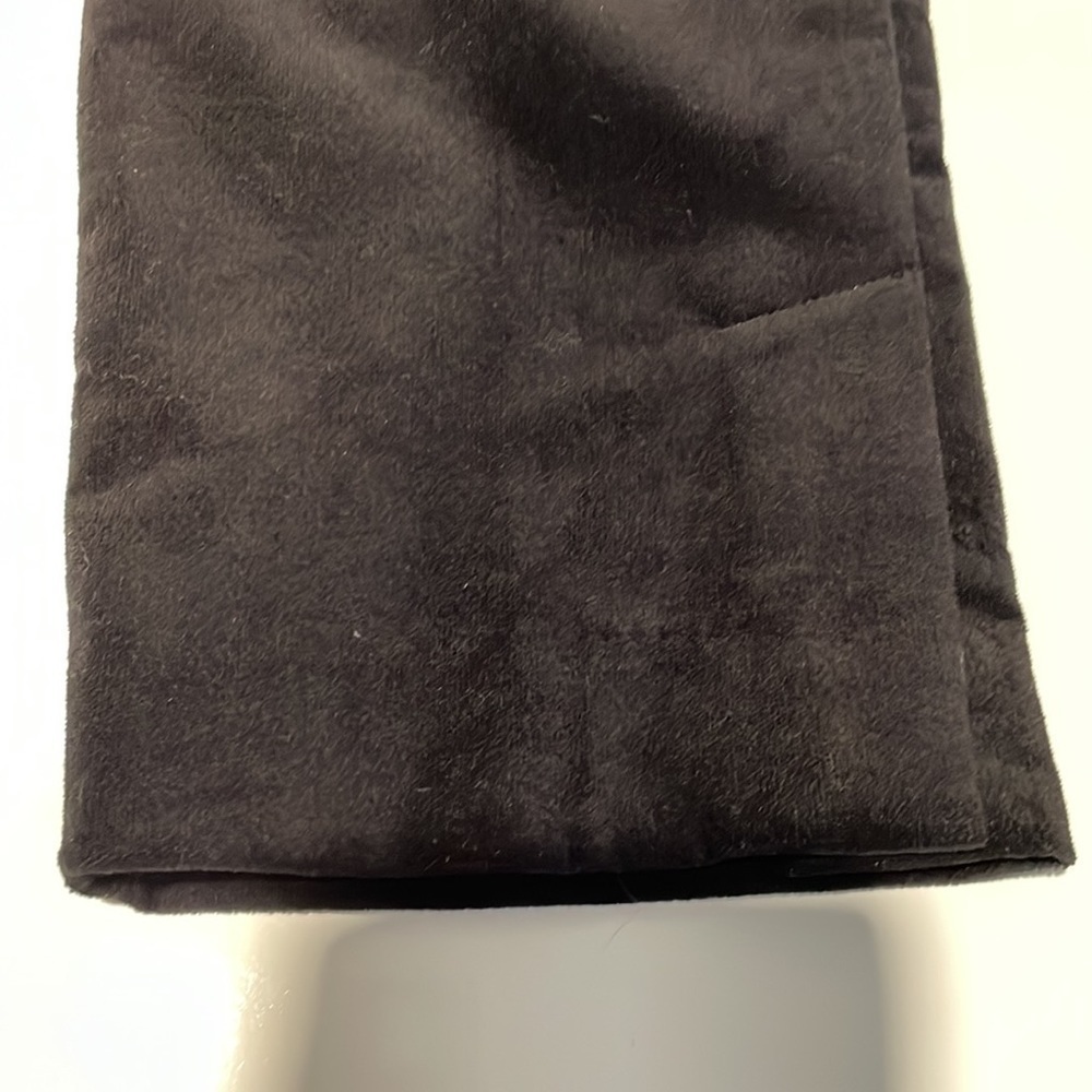 W's NWOT Talbots Petite Black Velvet Texture Flat Front Ankle Slit Pant Size 10P - Picture 6 of 7
